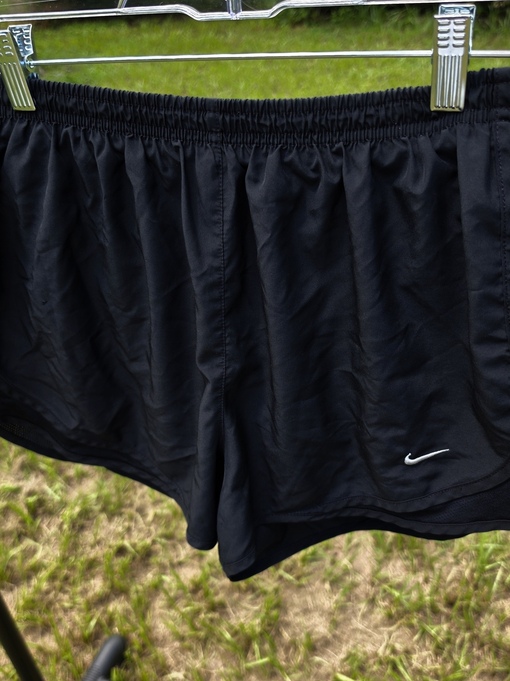 Nike Women’s Black Athletic Running Shorts with White Swoosh